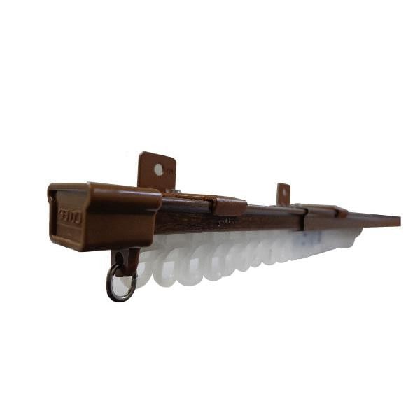 タチカワグループ ティオリオ 伸縮カーテンレール 角型 シングル 2.1～4.0m ウォールナット