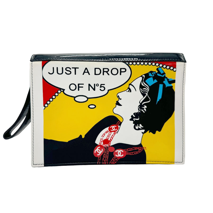 シャネル CHANEL クラッチバッグ JUST A DROP OF No5 パテントレザー ブラック/マルチカラー レディース n0317