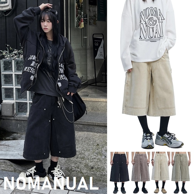 C.D.L バミューダパンツ 4色展開 ユニセックス 韓国人気 ストリート カジュアル おしゃれ シンプル トレンド ボトムス