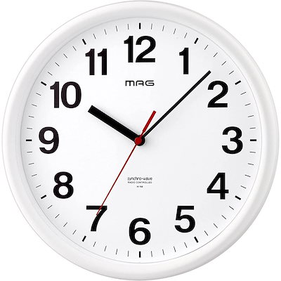 他サイト： MAG マグ 掛け時計 電波時計 アナログ パルク ステップ秒針 夜間秒針停止機能付き W-768WH-Zの商品画像