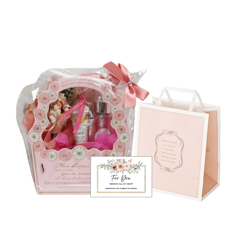 ホワイトフローラル 誕生日 プレゼント ギフト ヘアオイルとハンドタオルとハンドクリームのギフト Original