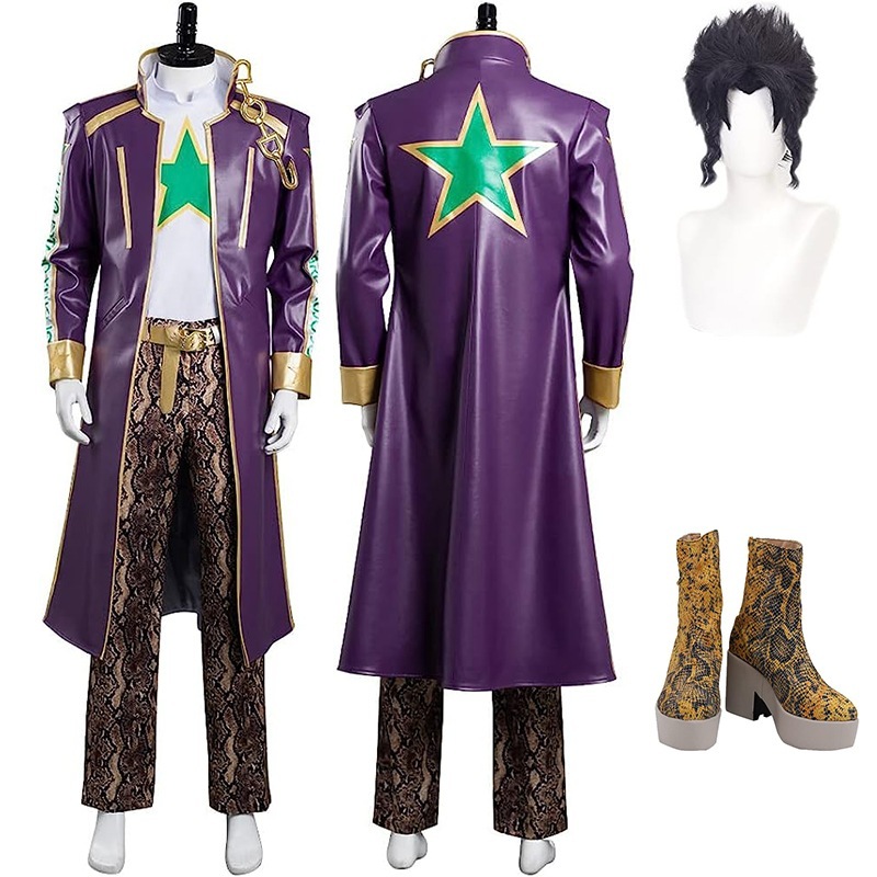 大人気ジョジョの奇妙な冒険 ストーンオーシャン 空条承太郎 くうじょうじょうたろう ウィッグ 靴 追加可 コスプレ衣装 風 ハロウィン クリスマス 学園祭 文化祭 仮装 コスチュ 12,000円