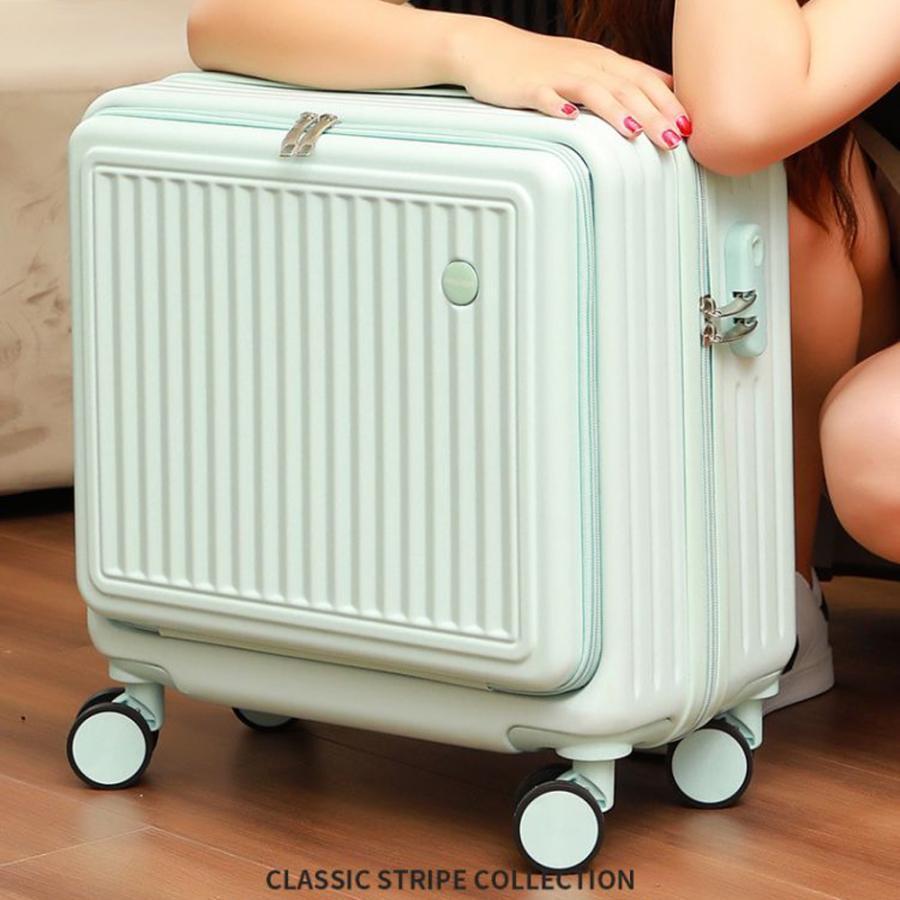 スーツケース 機内持ち込み フロントオープン 機内持ち込み ss キャリーケースビジネス 軽量 横型 静音 8輪 キャリーバッグ 旅行かばん 出張 国内 短期 仕事用