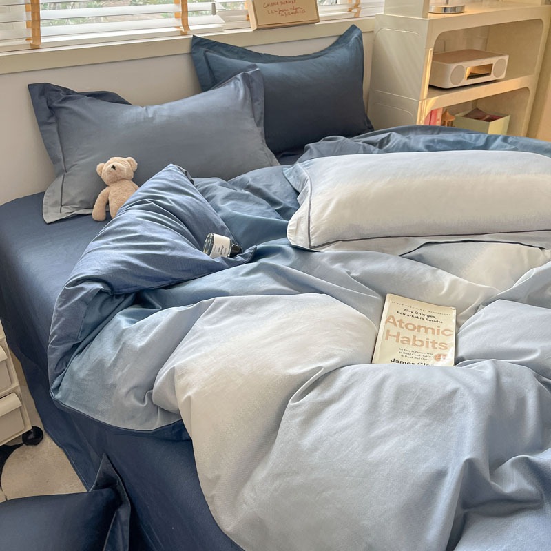 コットン4点セット純綿シーツ100枚掛け布団カバー学生寮用3点セット寝具3枚