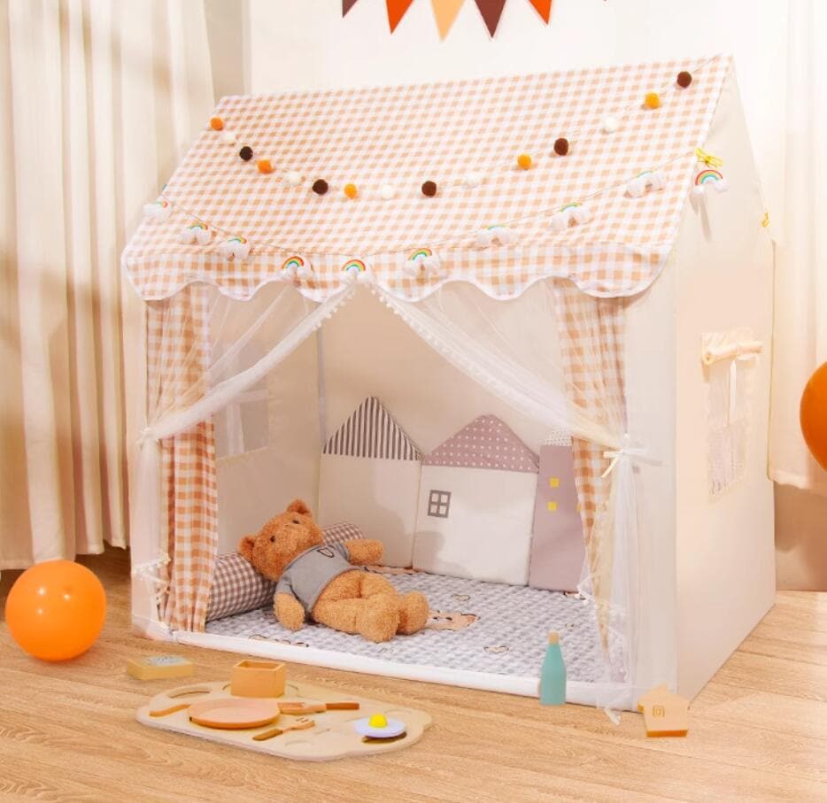 新品セールキッズテント プレイハウス 可愛い 隠れ家 子供テント ベビーテント 赤ちゃん 室内 おままごと 男の子 女の子 プリンセスの城型 秘密基地 お城 テントハウス プレイテント フロアマット付