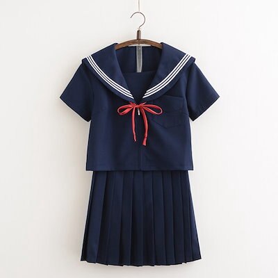 学生服 ネイビー 上下セット セーラー服　女子制服　JK制服　コスプレ 高校生 コスプレ可愛い レデ