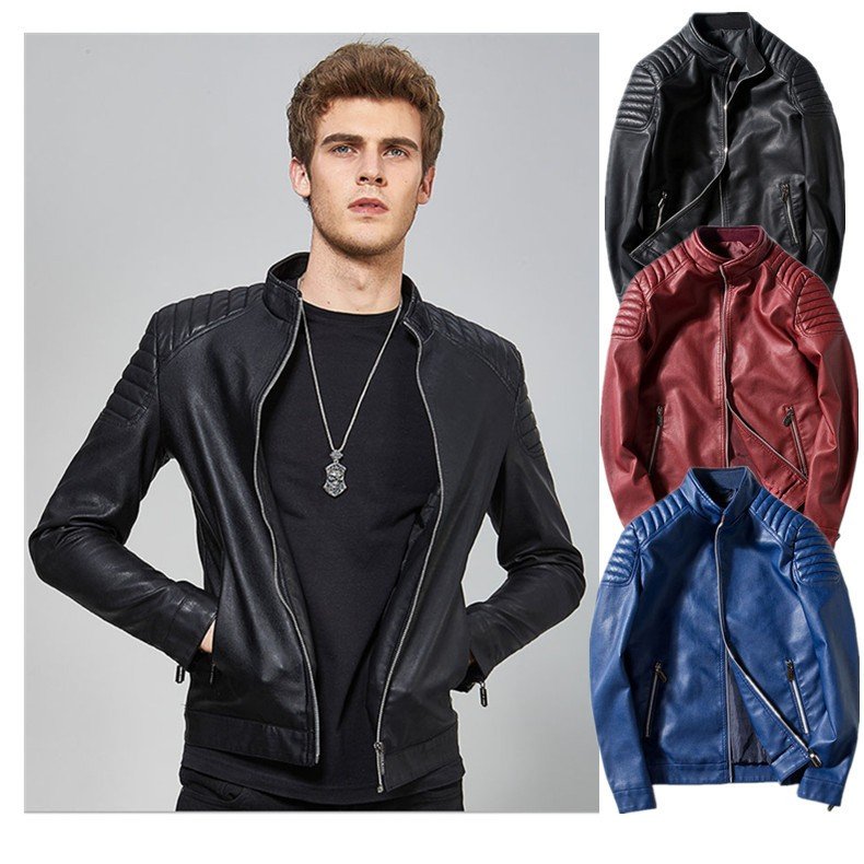 ライダース革ジャケット　レザージャケット　革ジャケット メンズ　コーデ PUレザー カジュアル 革ジ