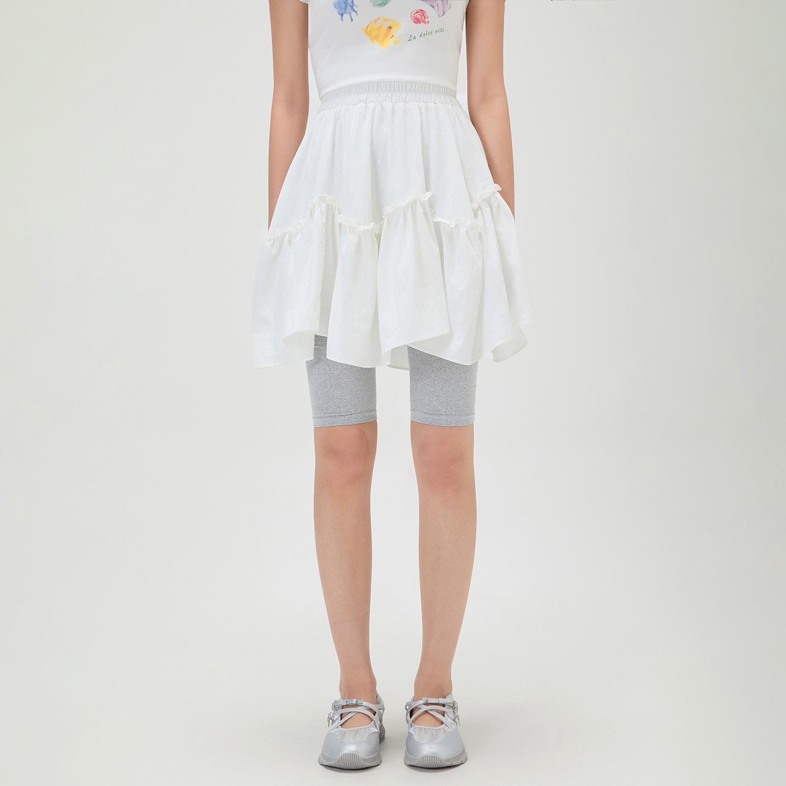 【ミッソ】コットンバンディングフリルスカート RE WHG50TS_MIWWHG70QS
