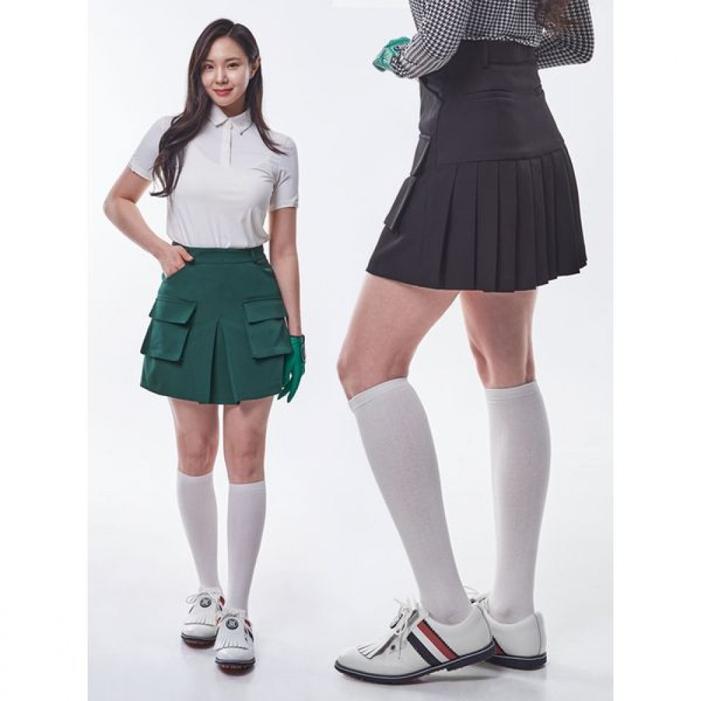 [EasyBai] トゥエラセレンディ女性用カーゴポケットゴルフスポーツウェアデイリープリーツスカート (W6SB01)