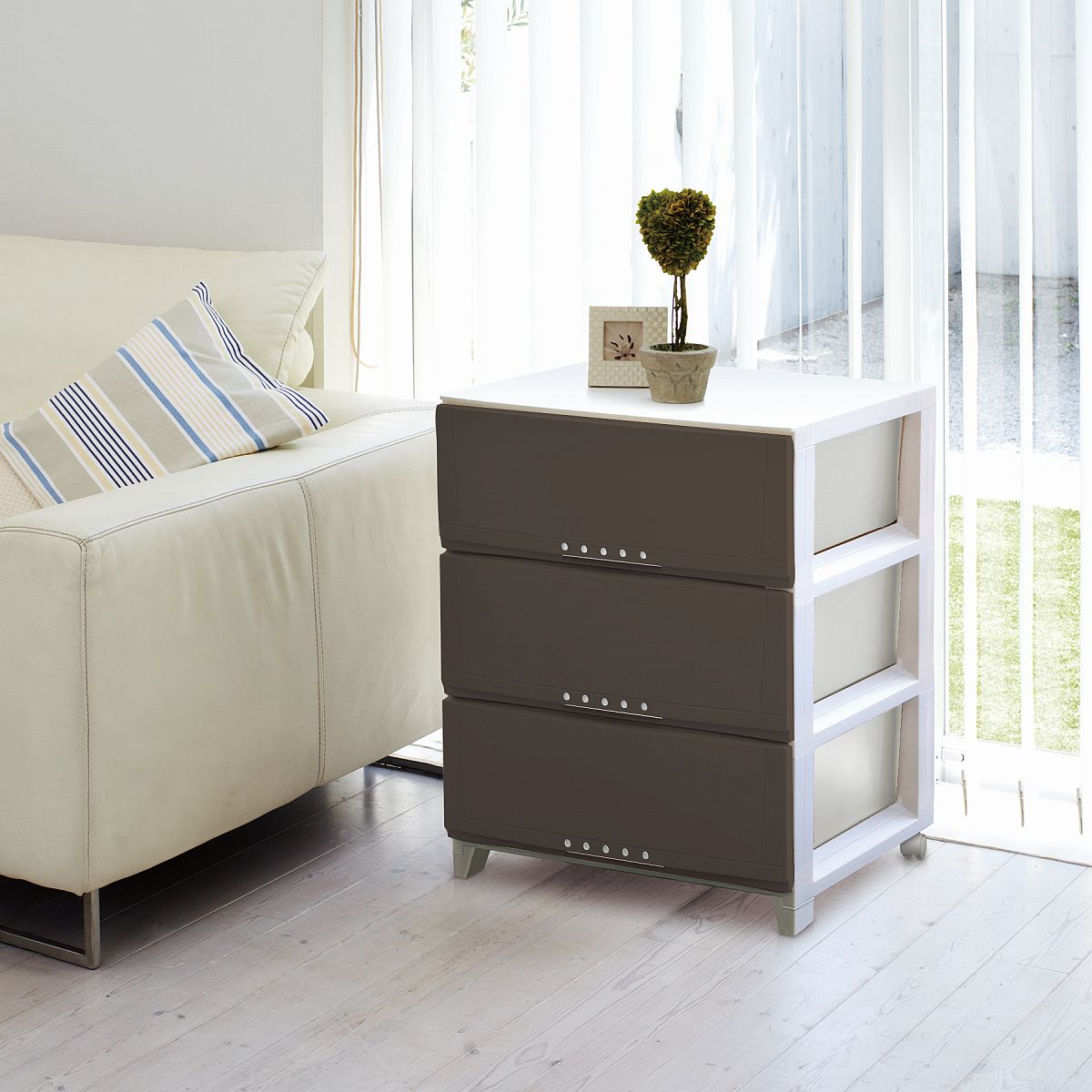 天馬 5403(ル-ムケ-スBR) プロフィックス ルームケース（3段タイプ/幅54cm/ブラウン） 5403ルムケスBR