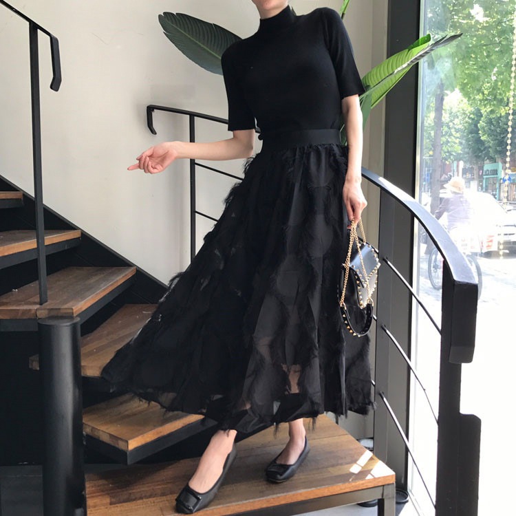 トップス スカート ボトムス Tシャツ カットソー ロングスカート フレアスカート ミモレ ミモレ丈 ロング ロング丈 袖あり 半袖 長袖 スクエアネック ハイネック フレア Aライン