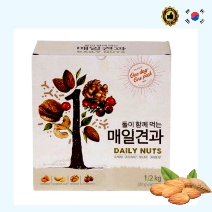 二人で一緒に食べる毎日ナッツ一日一袋 一日ナッツ 20G 60袋 (1.2kg)/ ミックスナッツ 5,593円