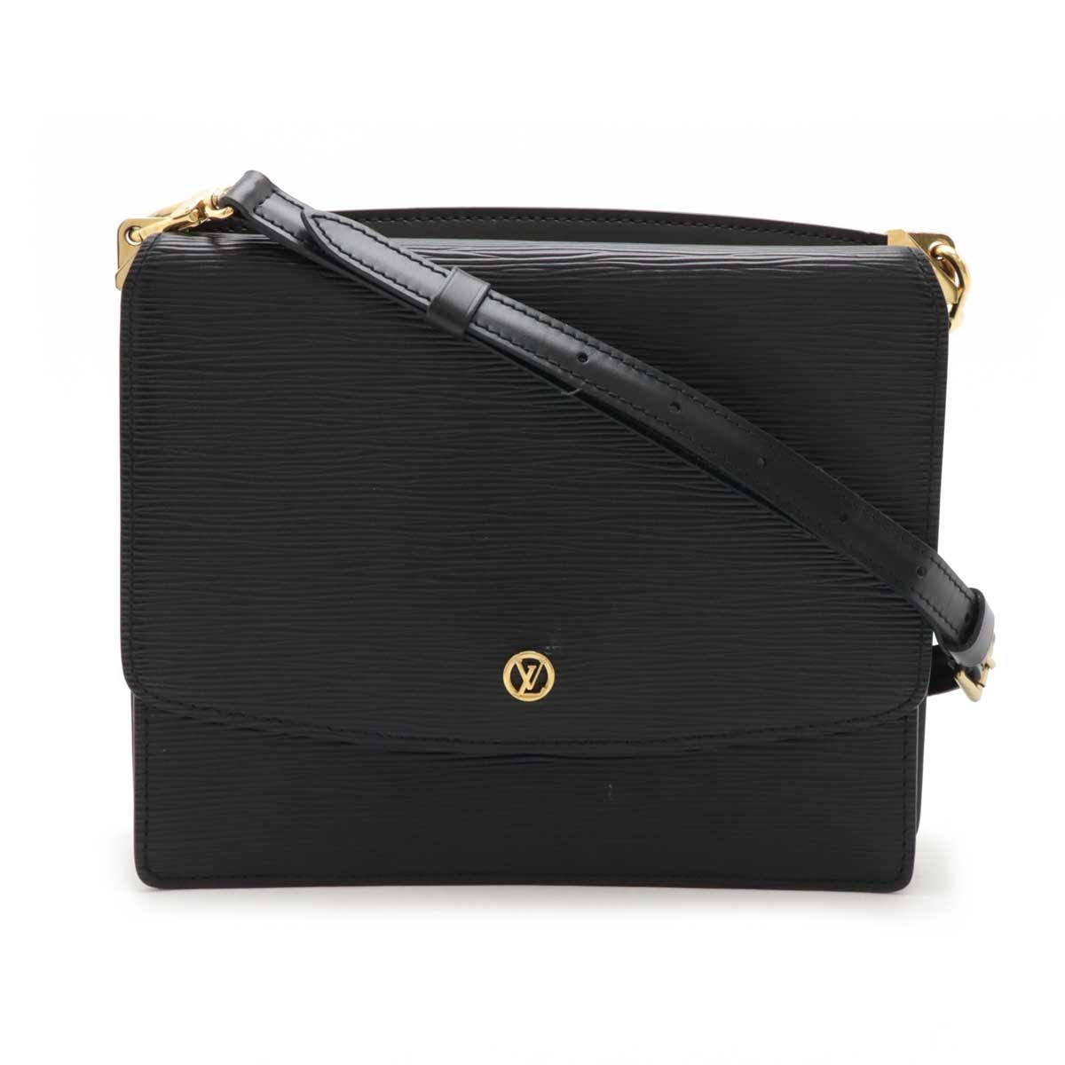 エピ グルネル ショルダーバッグ 斜め掛け 2WAY クラッチバッグ レザー ノワール ブラック 黒 ゴールド金具 M5236