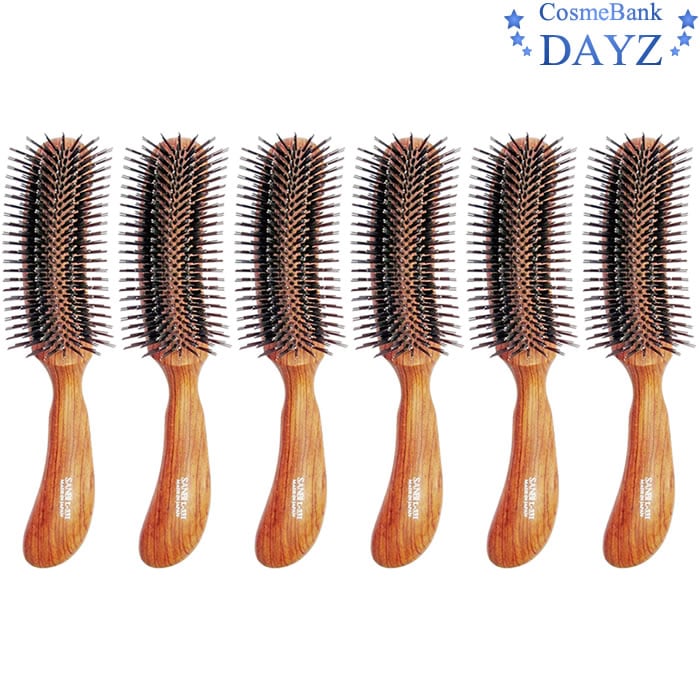 サンビー ブラシ L-331 6点セット頭皮にやさしい豚毛ツヤ出しブラシヘアブラシヘアーブラシ