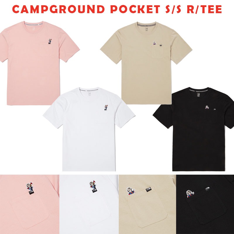 韓国正規品保証 関税負担なし NT7UN24A CAMPGROUND POCKET SS R TEEデイリー 基本 着装 男子 女子 人気 韓国 ファッション 男女共用 アウトドア