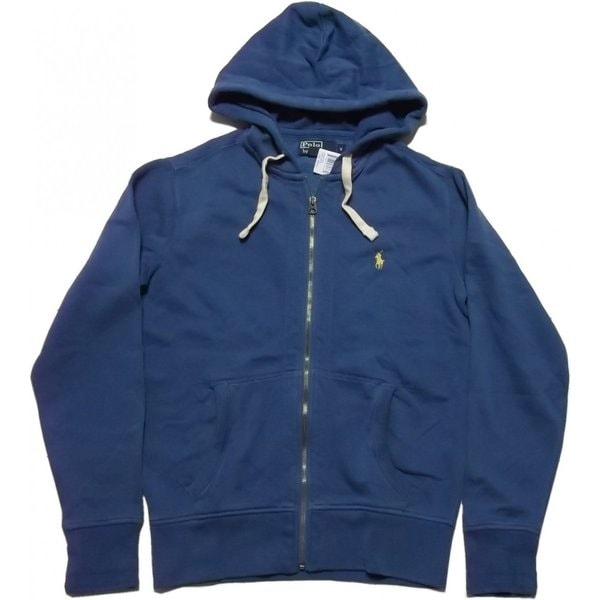 ワンポイント ジップアップ スウェットパーカ ブルー PR2-893