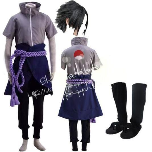 【本日限定】子供用 大人用 ナルト うちは サスケ 6代 コスプレ衣装 ウィッグ 靴 道具 コスチューム 演出服 コス 変装 仮装 撮影 祭り