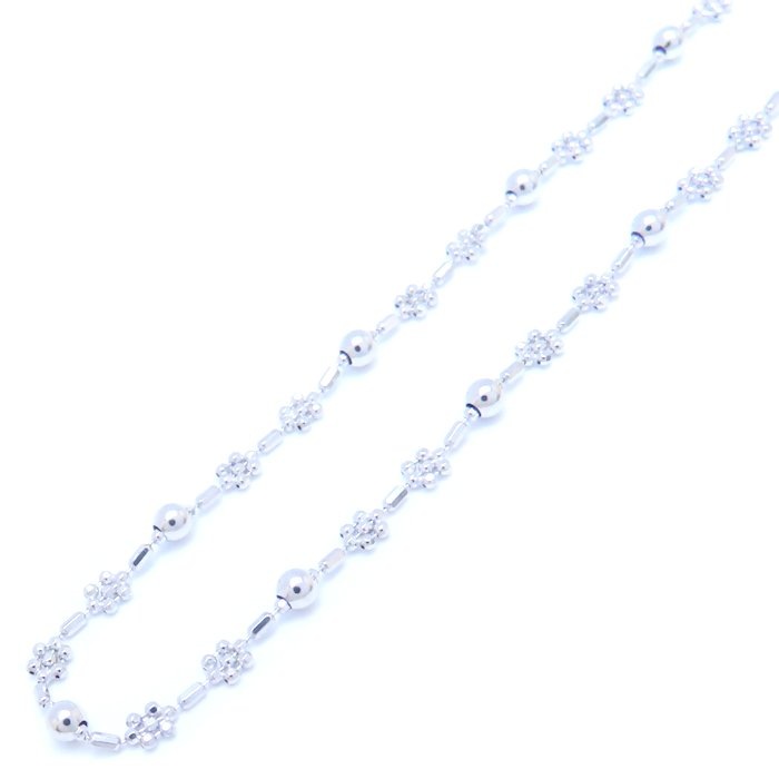 デザイン チェーン ネックレス 42cm 2.7グラム K18WG ホワイトゴールド/76046【中古】