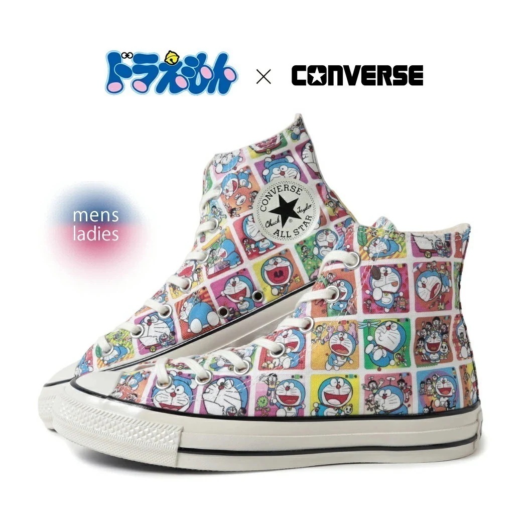 CONVERSE コンバース ドラえもん オールスター エイジド ハイ スニーカー ALL STAR AGED TC HI / DORAEMON MULTI ( 総柄 コラボ グッズ 漫画 アニメ ど