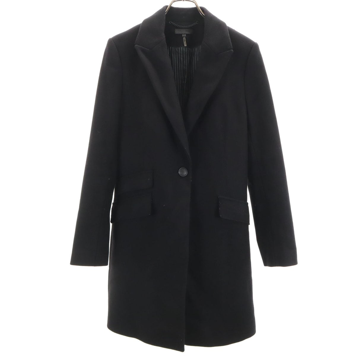 rag&bone NEW YORK ラグアンドボーン ニューヨーク ポルトガル製 ウールブレンド コート S ブラック レディース 古着