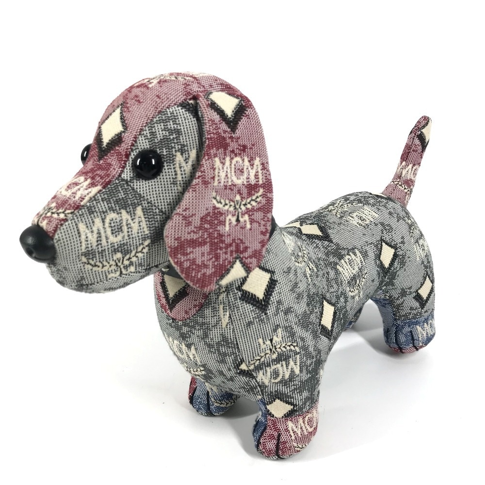 ぬいぐるみ ロゴ 犬 ドッグ スタッズ 首輪 人形 インテリア スタッズ キャンバス マルチカラー 16,060円