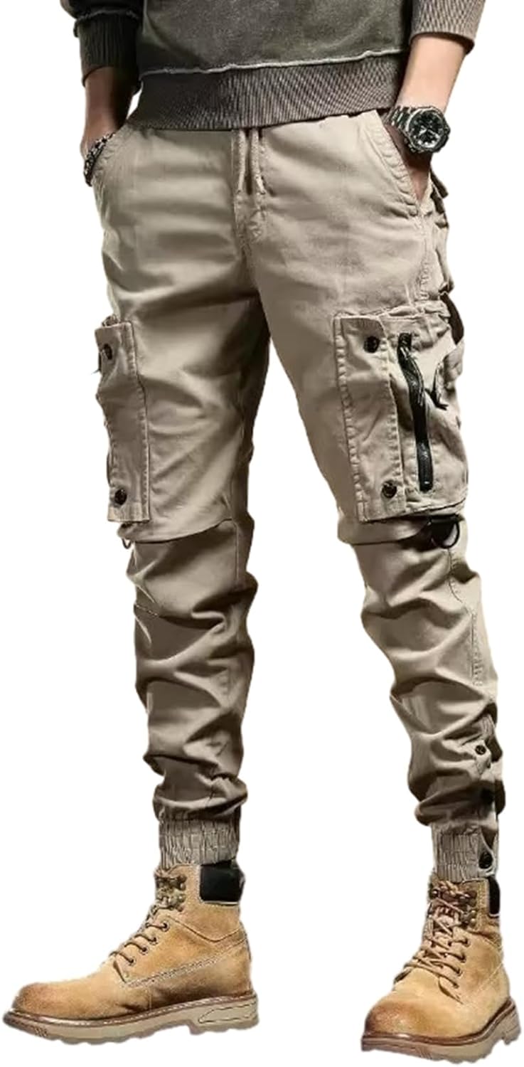 カーゴパンツ メンズ 作業パンツ ワークパンツ ロングパンツ 細身 ウエストゴム紐 ポケット付き 袴パンツ ボトムス オリジナル モード系 ポリエステル お出掛け アウトドア ストリート系 お兄系 原