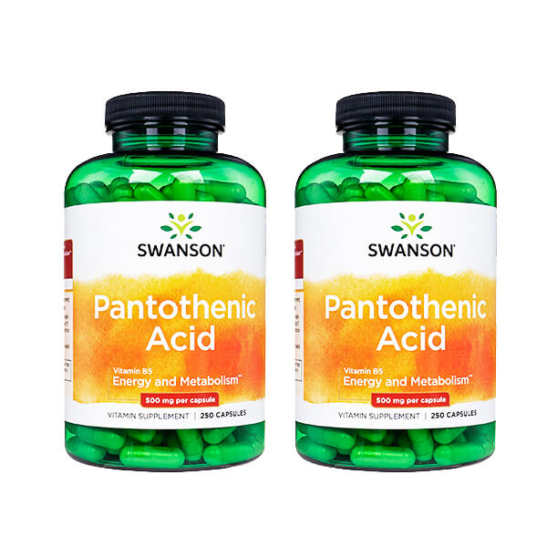 スワンソン パントテン酸500mg250カプセル 2本 海外直送日時指定不可 ヤマト国際便発送