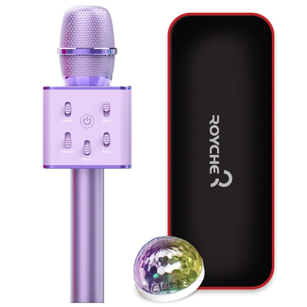 ポータブル ワイヤレス カラオケ パステル エディション Bluetooth マイク バイオレット