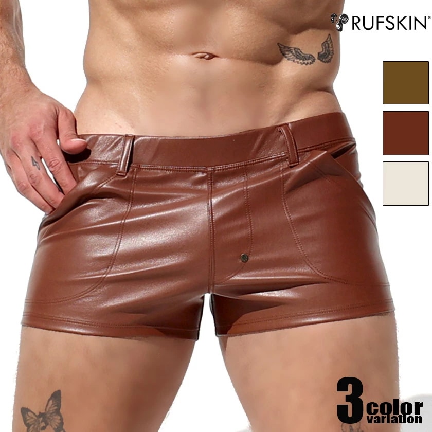 RUFSKIN/ラフスキン MASSIMO カラーフェイクレザー ショートパンツ ショートパンツ　短パン　メンズ　ボトムス　一分丈