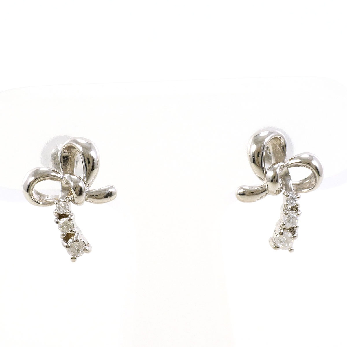 PT900 プラチナ ピアス ダイヤモンド（ct刻印なし） 総重量約2.4g 中古