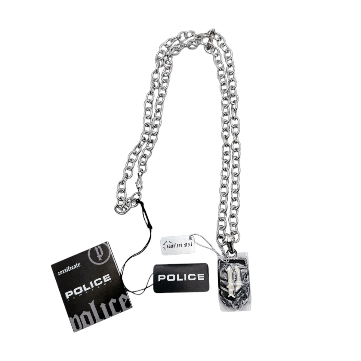 22409PSB02 プレート SENTINEL ネックレス ブラック