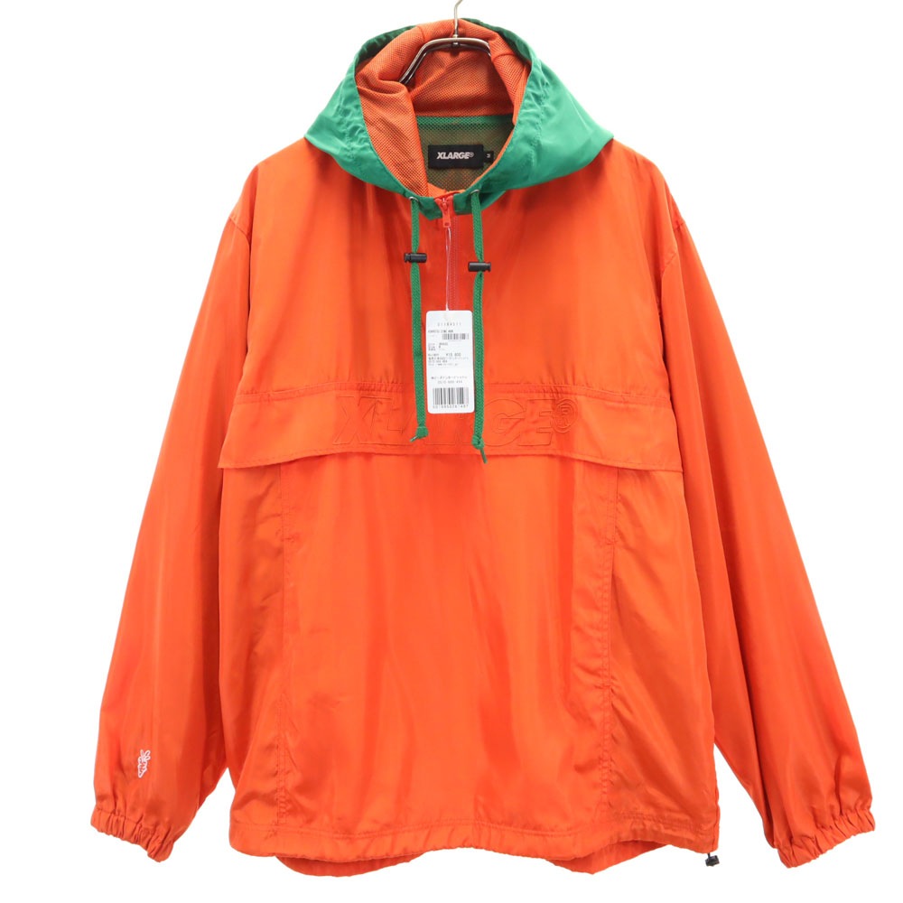 アンワーキャロッツ コラボ ハーフジップ アノラックパーカー M オレンジ ×ANWAR CARROTS プルオーバー XCARROTS3 2TONE ANORAK メンズ