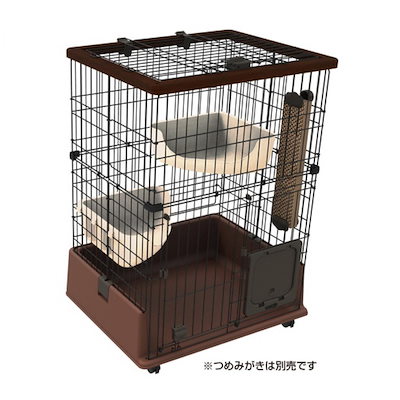 他サイト： ペティオ (Petio) necoco 仔猫からのしつけにもぴったりな キャットルームサークル 2段タイプ ブラウン 猫用の商品画像