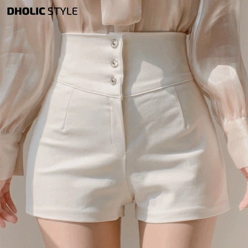 [メガ割りSALE]ハイウエストボタンショートパンツ・p516323