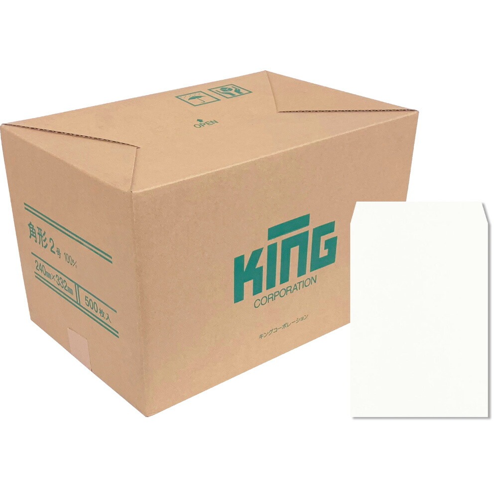 キングコーポレーション角2プライバシーソフトホワイト100スミ500枚 080451