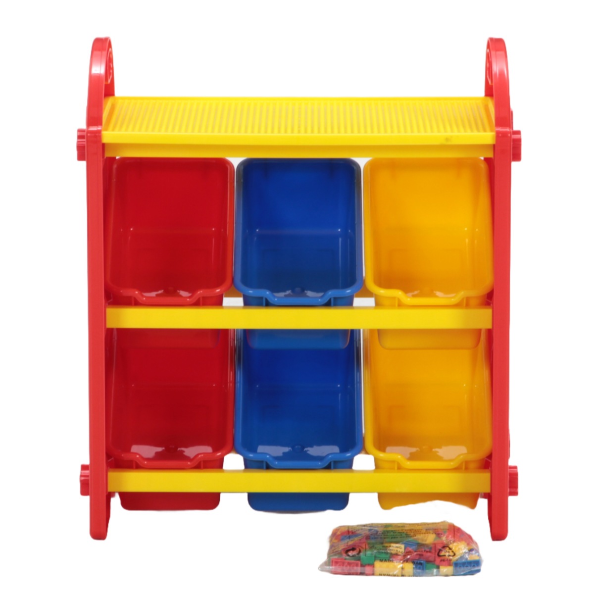 おもちゃ箱 トイボックス S カラフル 100ピース ブロック付き 幅53.5x奥行34.5x高さ59cm オモチャ箱 おもちゃ収納 ボックス 収納ラック 大容量 オモチャ入れ 収納ボックス