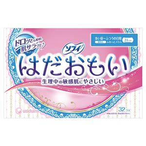 (まとめ) ユニ・チャーム ソフィ はだおもい ふつうの日用 羽なし 1パック(32個) (×10セット)