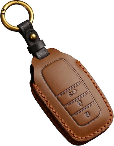 他サイト： トヨタ キーケース ハリアー ランクル250 スマートキーケース 本革の上品な風格 ヤリスクロス アクセサリー カローラクロス ランクル300(3ボタン/茶)の商品画像