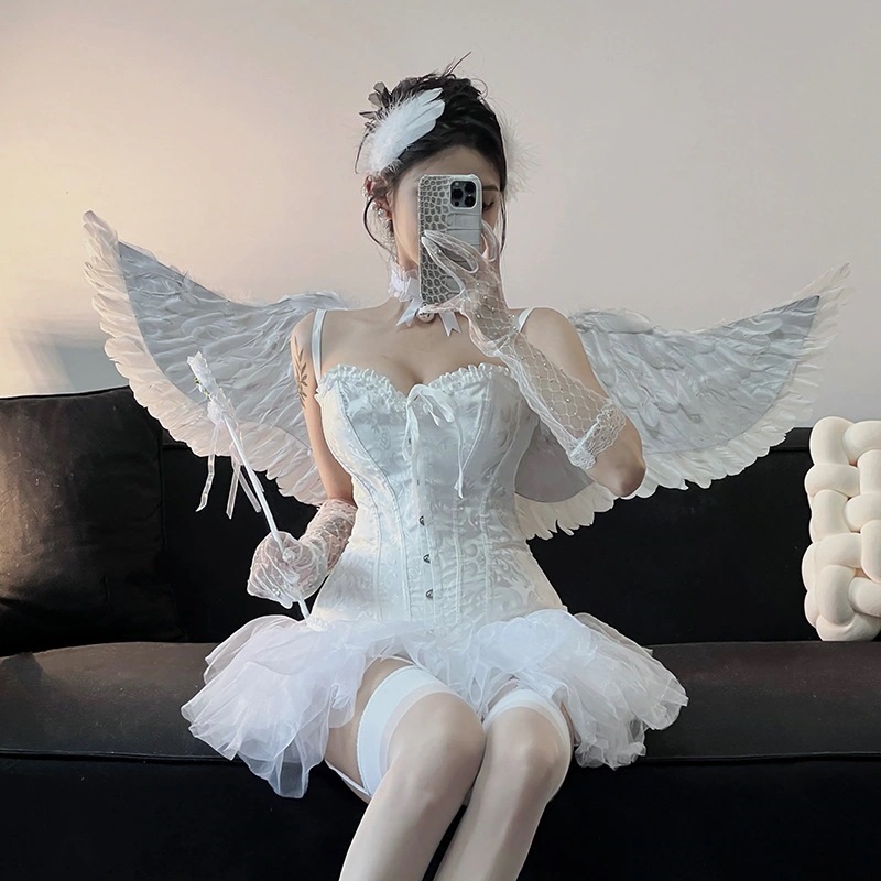 ハロウィンコス制服ピュアラストスーツバニーガールセクシーデビルエンジェルフォトバニー衣装ステージ衣装