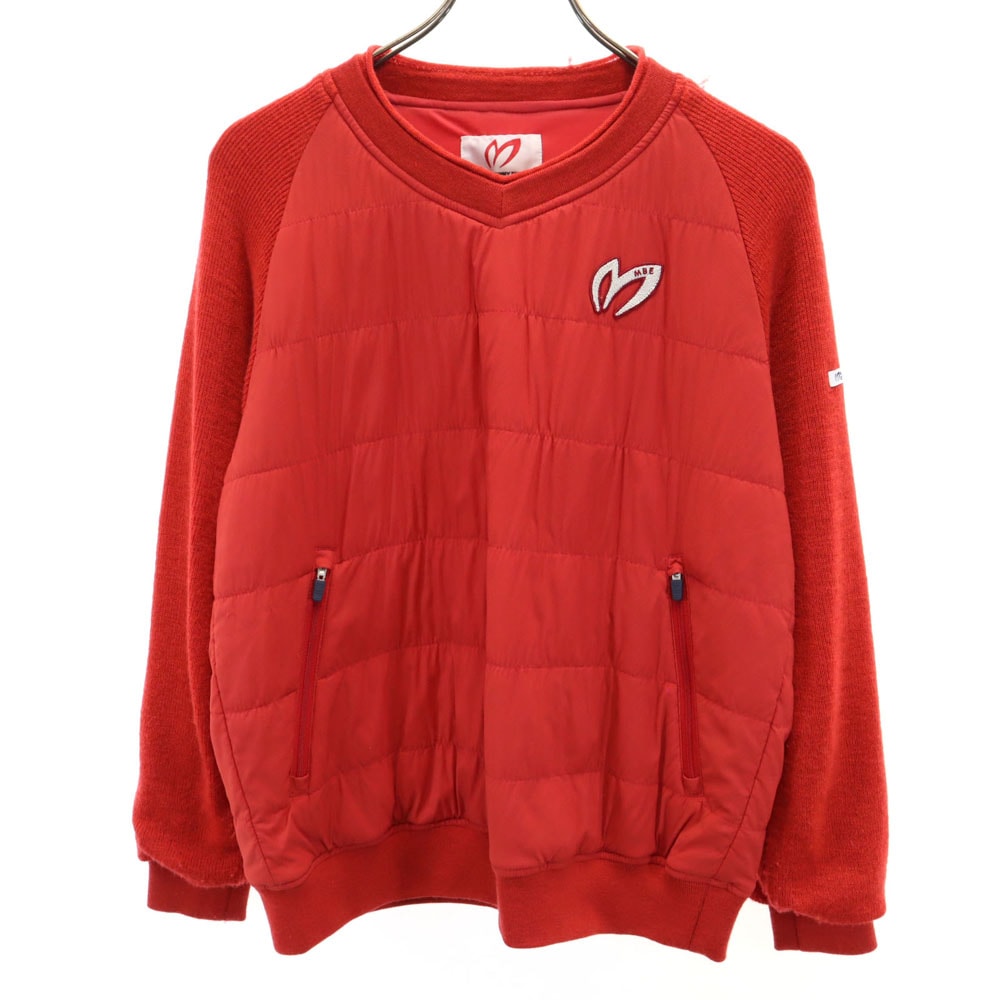 ゴルフ 長袖 中綿 トレーナー レッド系 袖切替 レディース