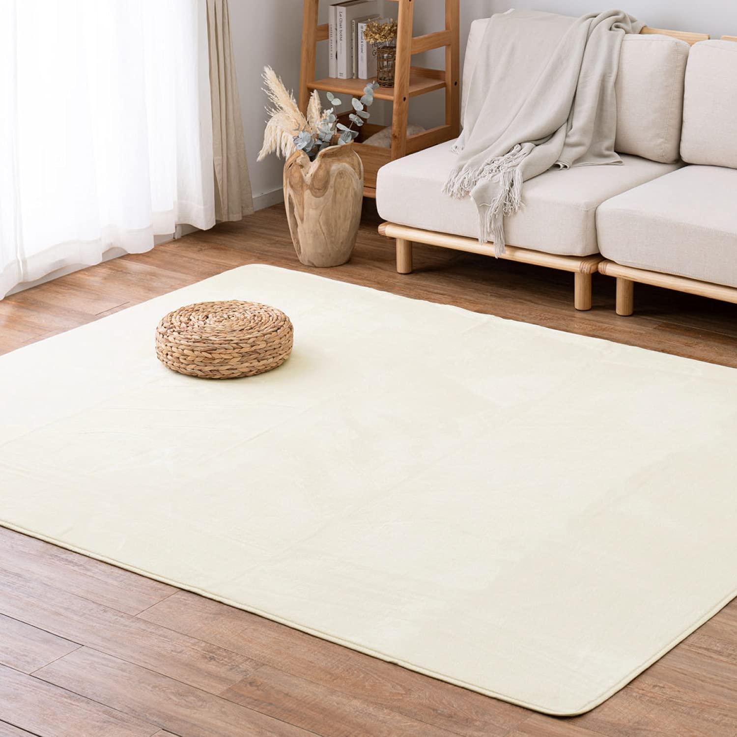 萩原 ラグ ホットカーペットカバー ピンク 約185×240cm メレンゲタッチラグ 洗 濯 機で洗える ホットカーペット床暖房対応 滑りにくい加工付き 無地