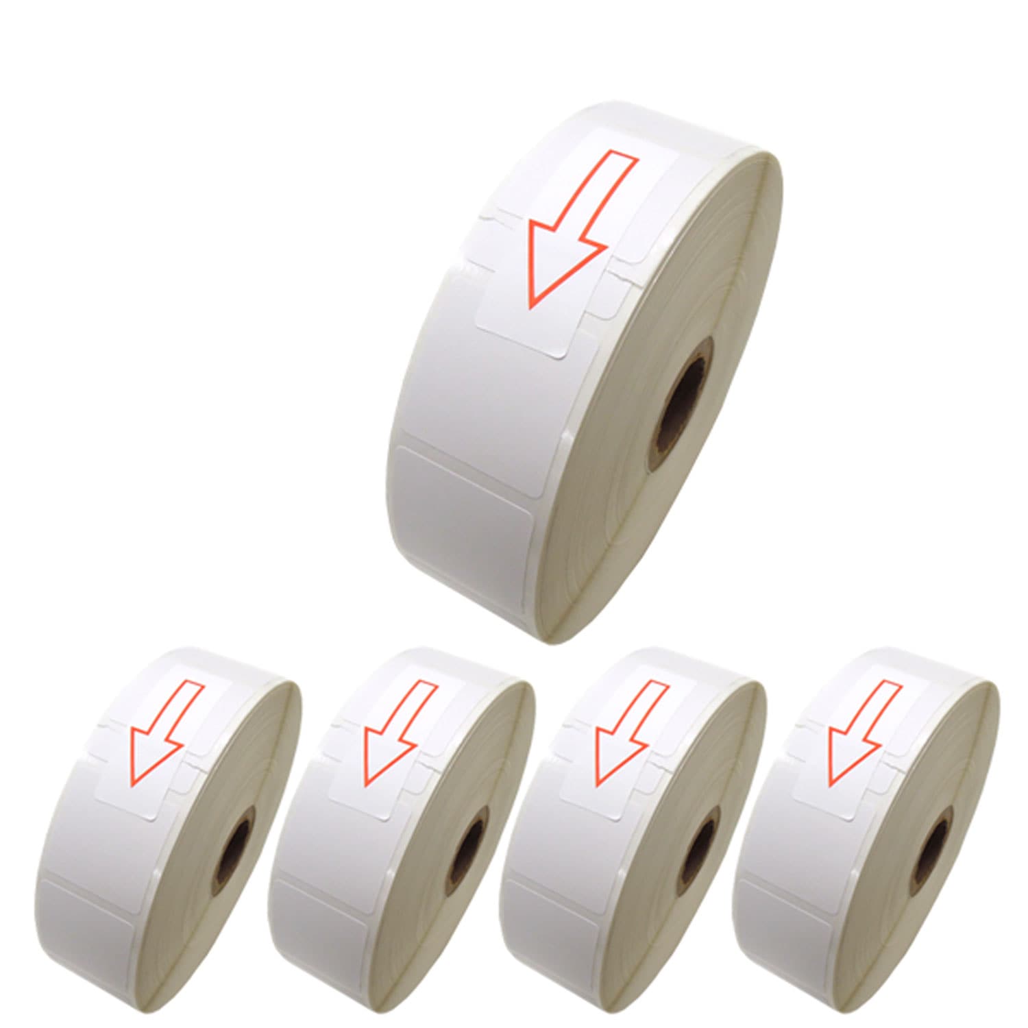 ブラザー用 RDロール プレカット紙ラベル (感熱紙) RD-U09J1 互換品 30mm×30mm 蛍光増白剤不使用 2167枚入り 5個セット