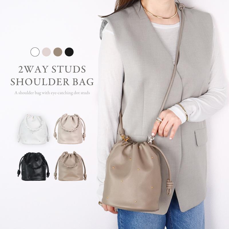 大人気／ ショルダーバッグ レディース 巾着ショルダー軽量 ショルダー 巾着バッグ 小さめ 巾着 バッグ 巾着ショルダーバッグ ハンドバッグ 2way レザー