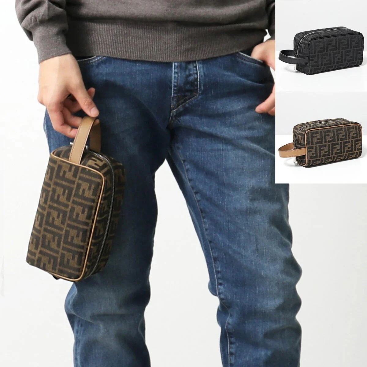 FENDI フェンディ クラッチバッグ BEAUTY SMALL ビューティー スモール 7N0151 ALWK メンズ レディース ポーチ ハンドル付き 鞄