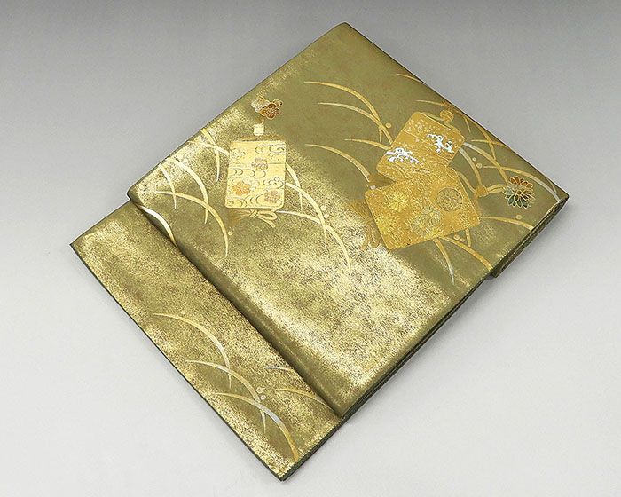 袋帯 未着用美品 正絹 金彩友禅 堀省平作 袋帯 未使用 新古品 リサイクル g0346