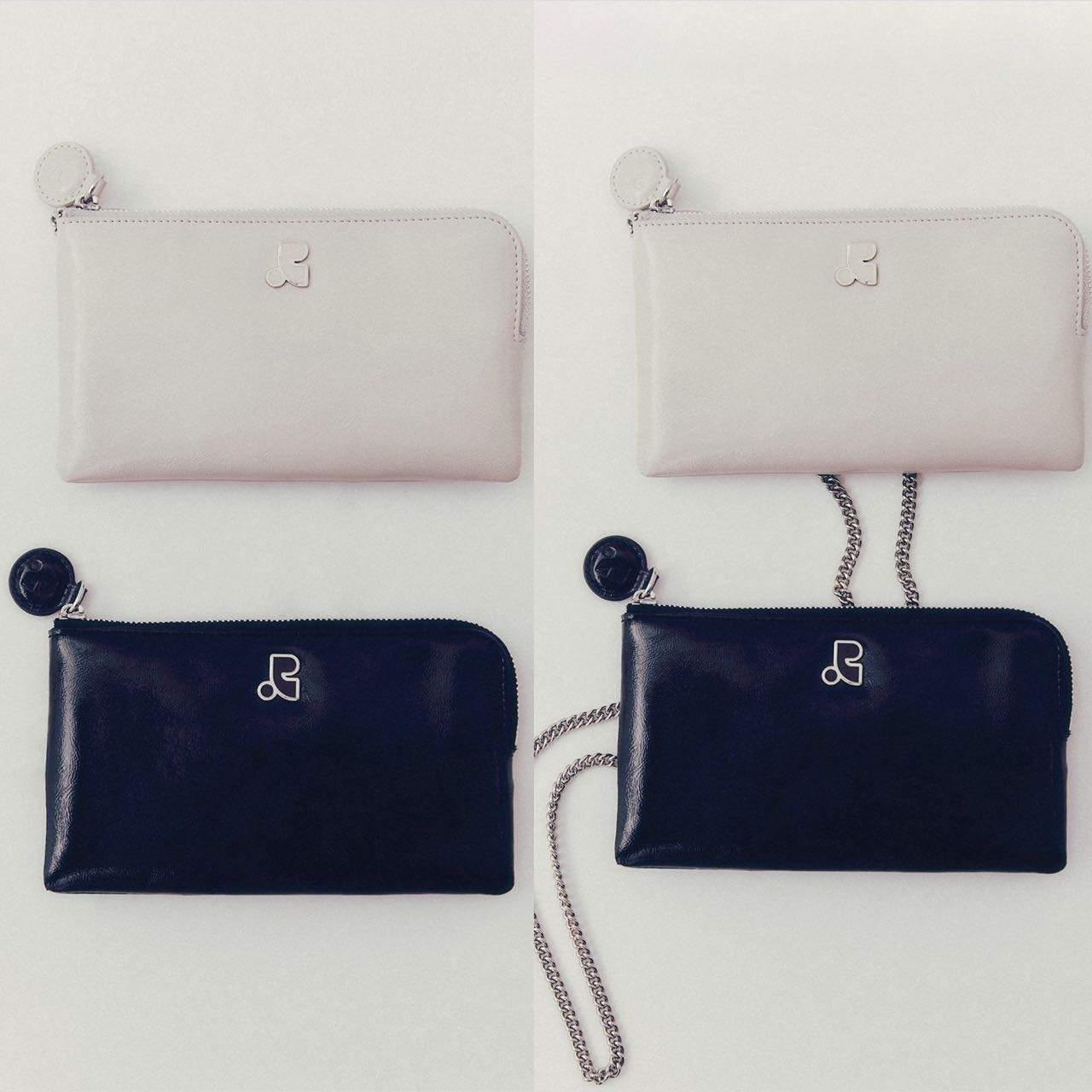 LOGO CROSSBODY POUCH - LIGHT BEIGE/ BLACK
