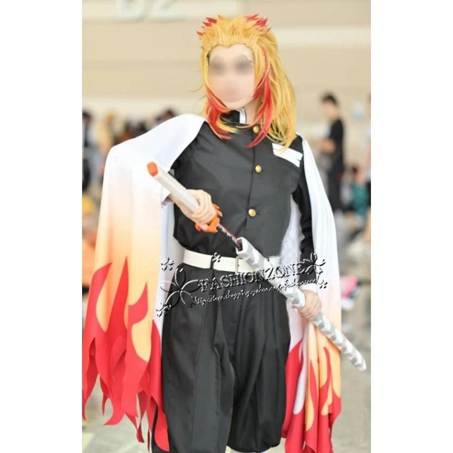 【品質良い 大好評中】大人気N0.1 煉獄杏寿郎 コスプレ衣装 ウィッグ 刀 道具 cos アニメ ゲーム コスチューム パーティー ハロウィン仮装