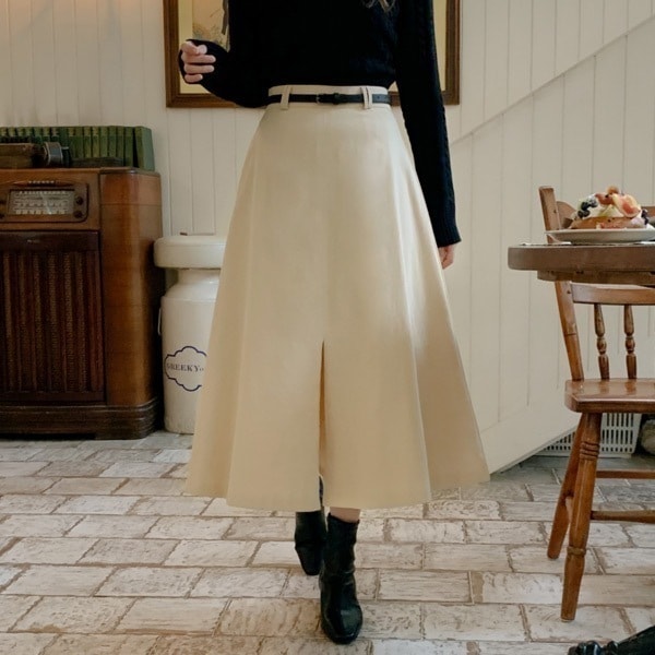 ベルテッドフレアスカート sk6013