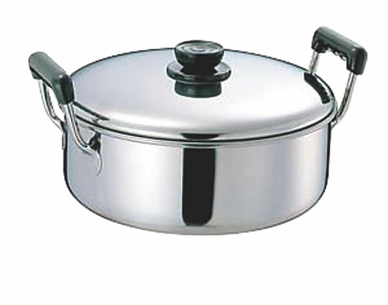 玉虎堂製作所 MA 18-0浅型ソースポット 両手鍋 26cm（4.8L）