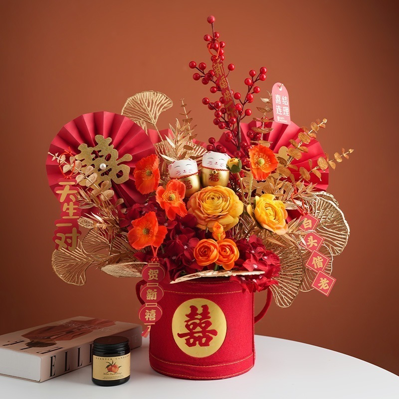 シミュレーションフラワー造花結婚式の部屋の装飾フラワーアレンジメント親友への婚約および結婚式のギフト